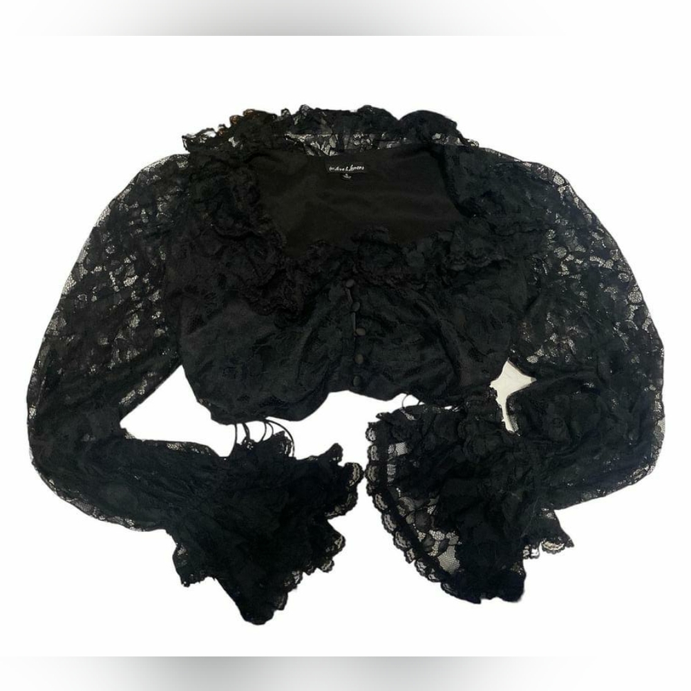 Black Lace For Love and Lemons Crop Top - Small